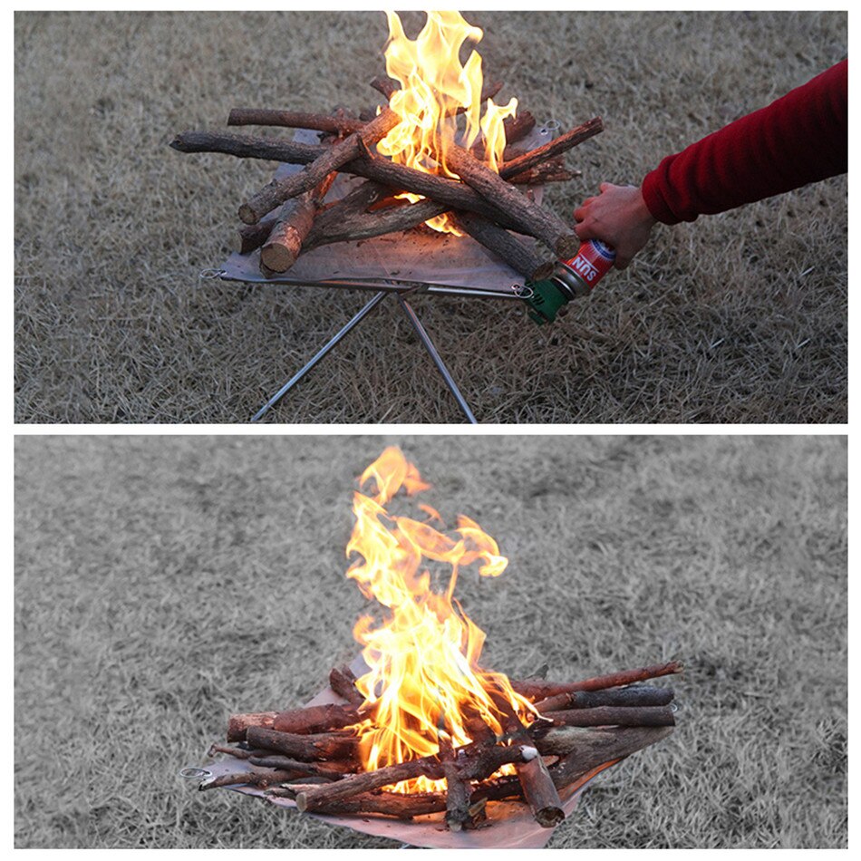 draussen Tragbare Feuer Grube Zusammenbrechenden Stahl Kamin Tisch Grill Punkt Holzkohle Herde Netz Heizung Holz Herde Camping