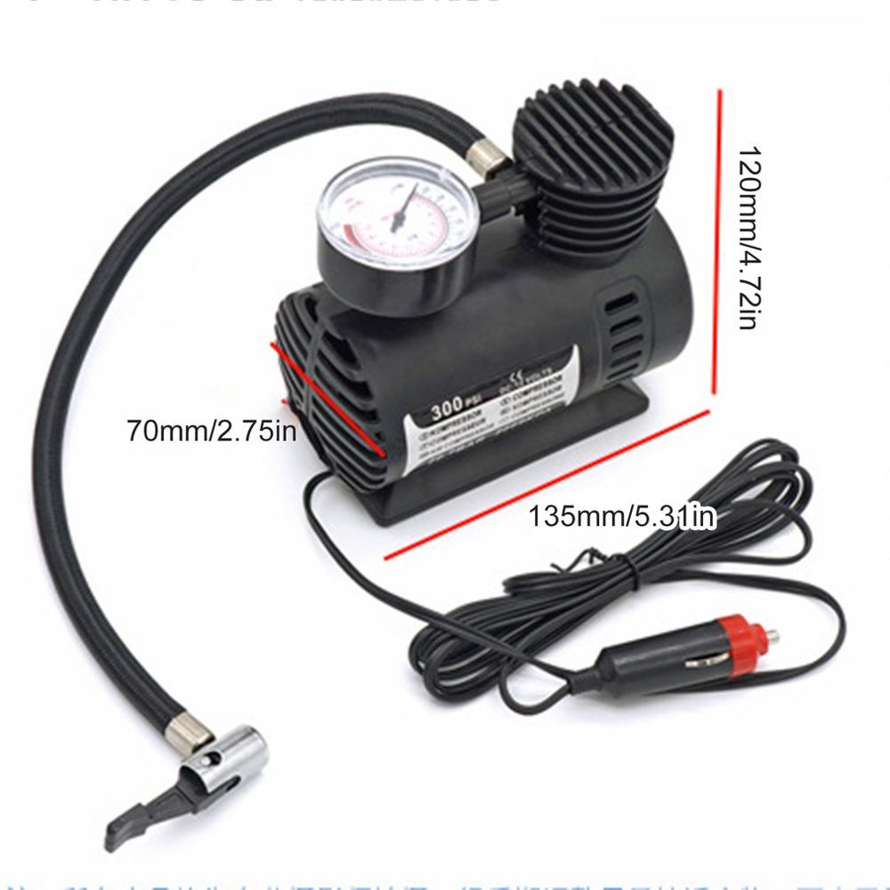 Mini Air Compressor Electric Pump ABS Automotive Durable Vehicle Air Pump 300 PSI Tire Inflator Pump DC 12V Car Parts