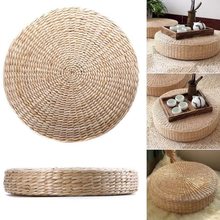 Tatami Futon Meditation Cushion 40cm Round Yoga Circle Corn Husk Straw Braid Mat Japanese Style Cushion With Silk Wadding