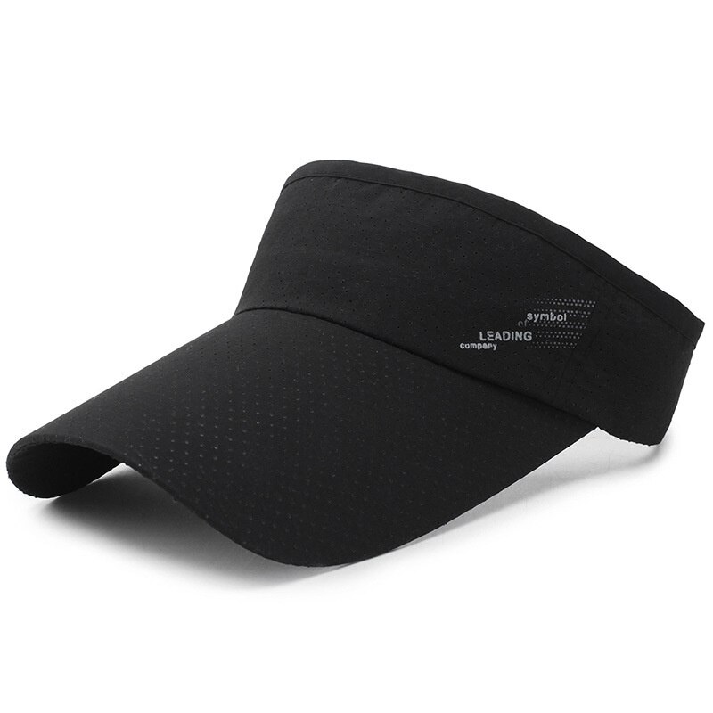 Men Women Air Top Hats Adjustable Visor Headless Outdoor Sports Tennis Golf Running Top Empty Sun Cap Summer Breathable Hats: Black