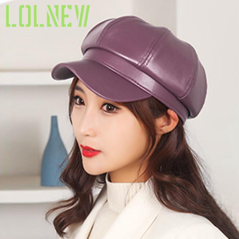 Gorro de cuero con visera para niño y mujer, gorro de estilo clásico, a la , para invierno, novedad
