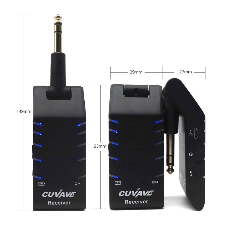 Cuvave wireless 2.4 ghz gitarrensystem, wiederaufladbarer audio-sender und -empfänger für e-gitarren und verstärker