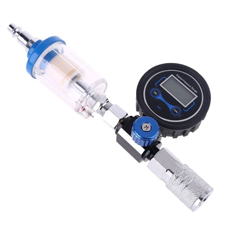 Digitale Spray-Gun Olie Water Separator Spray Pneumatische-Gun Air Regulator Gauge Fitting Met Drukregelaar