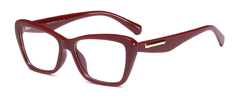 SHAUNA primavera bisagra Retro ojo de gato gafas marco mujeres resina lente gafas ópticas: Wine Red