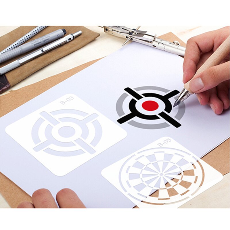 8 Pcs Bullseye Mandala Painting Template Stencils Drawing Stencils Painting And Decor Bullet Journal Supplies