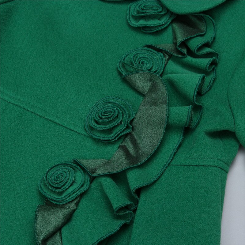 Höst vinter varm grön tjej kappa vårkläder ytterkläder barn barn jackor tjej grön blomma ledig kappa