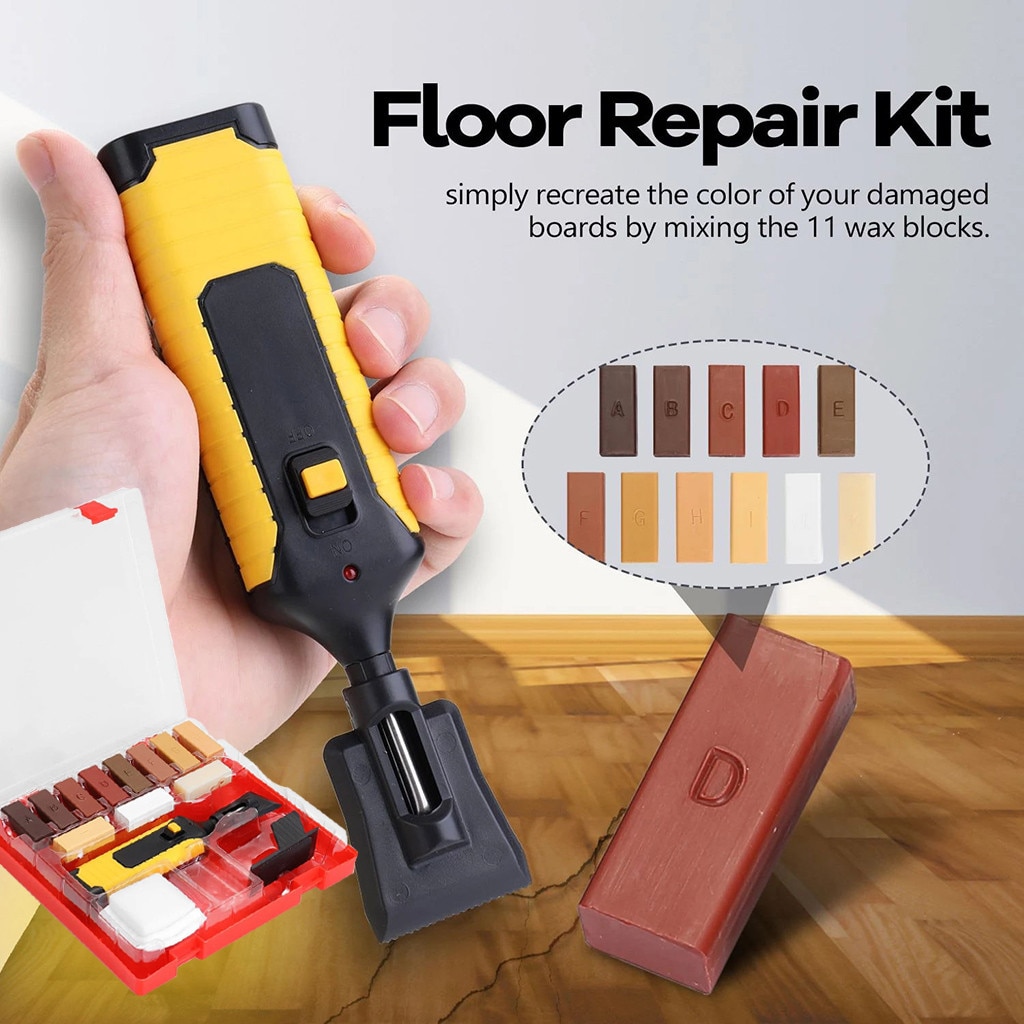 Laminate Floor Repair Kit Laminate Repairing Kit Wax System Floor Worktop Sturdy Casing Chips Scratches Mending Tool Set