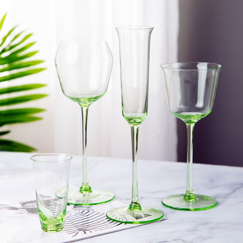 2 Stks/set Gemstone Green 70-280Ml Kristal Glas Rode Wijn Glas Champagne Whisky Vodka Shot Glas Prachtige Creatieve goblet