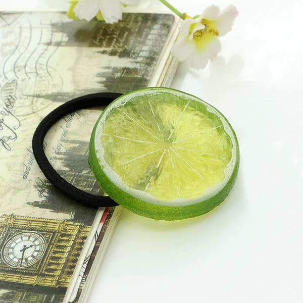 Pinces à cheveux mignonnes en tranches de citron pour filles, pinces à cheveux en résine, bandes de cheveux de fruits artificiels, ornements de cheveux à la pour enfants, accessoires: GRIS
