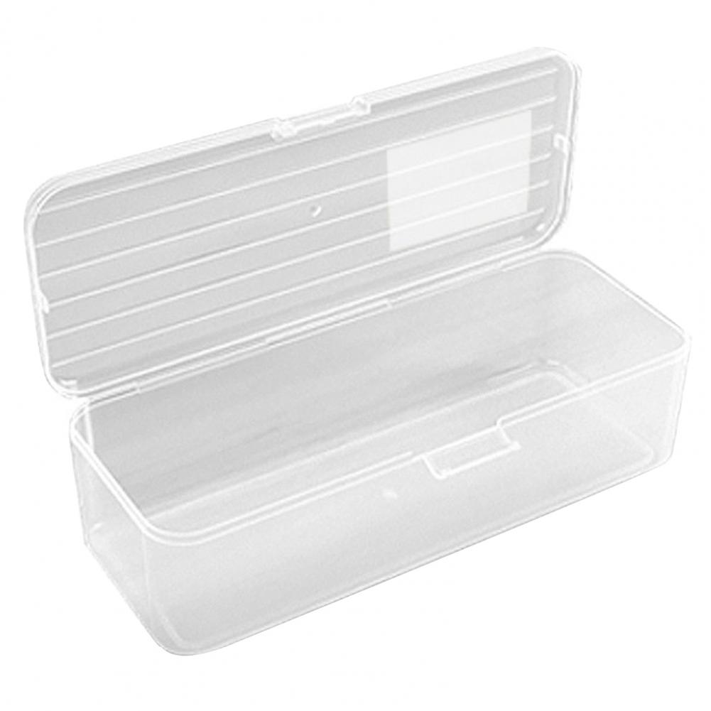 Estojo de plástico transparente de grande capacidade, caixa que economiza espaço, caixa de armazenamento para casa e escola, material de escritório: Verde