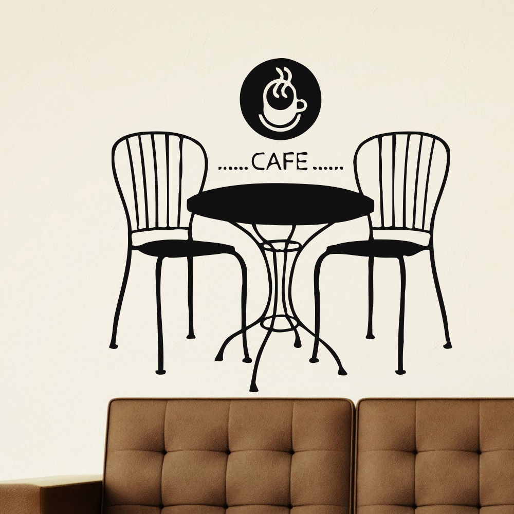 Wand Aufkleber Kaffee Shop Vinyl Wand Aufkleber Cafe Restaurant Wand Sticker Shop Fenster Aufkleber Kaffee Tee Dekoration AY767