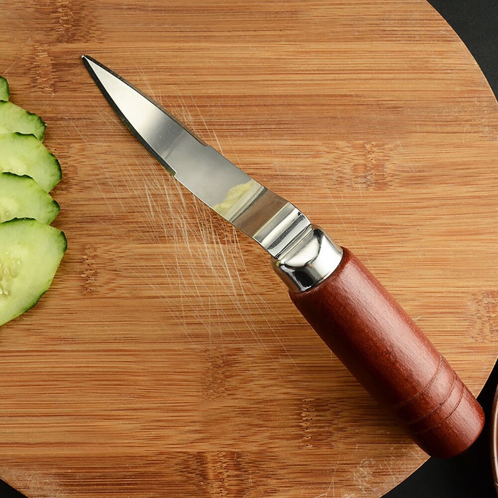 Coconut Tool Stainless Steel Coconut Meat Removal Durable Wooden Handle Coconut Opener for Kitchen Coconut Meat Remover