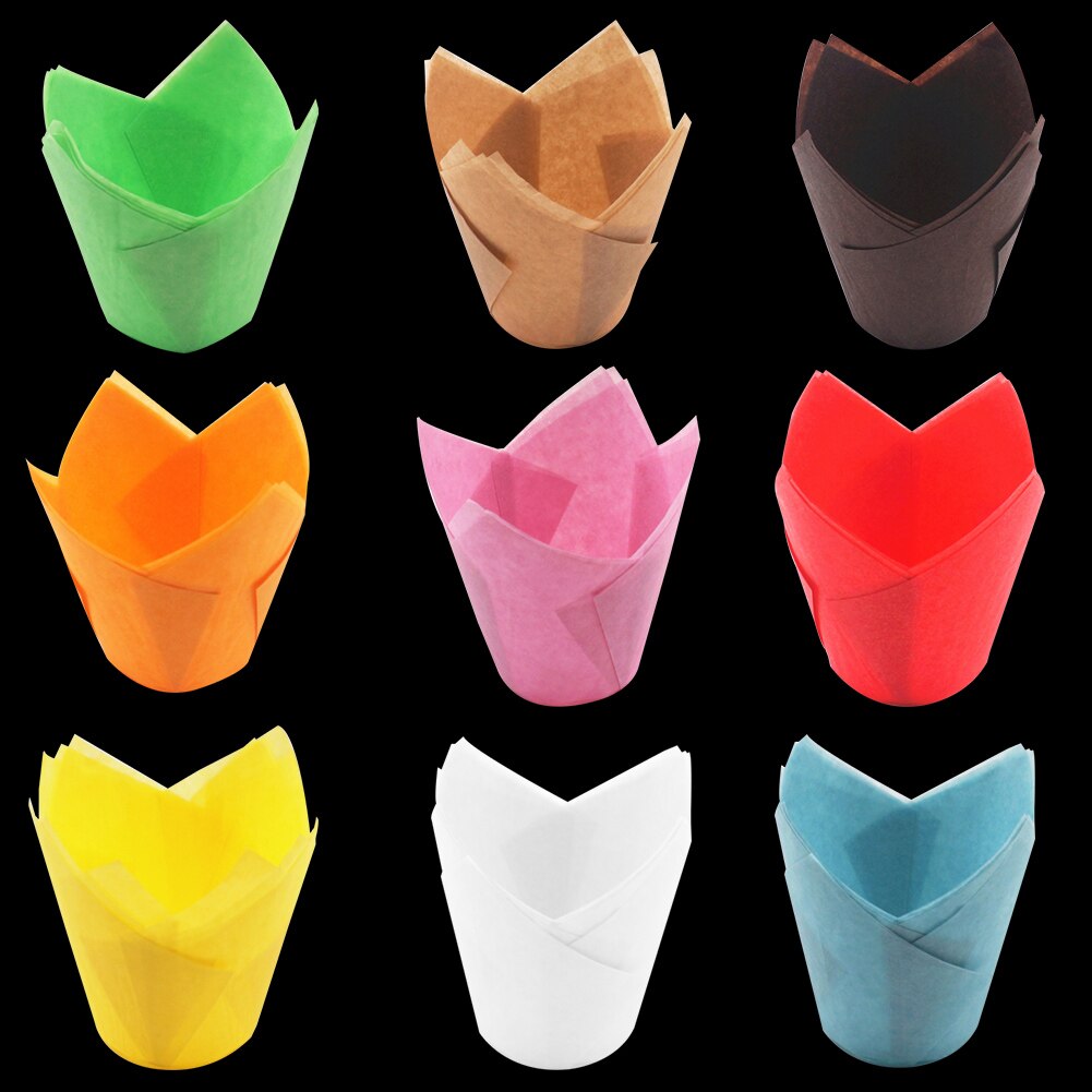 Tulip Cupcake Paper Cases Cupcake Paper Cups Oilproof Muffin Cupcake Paper Cups Paper Form For Cupcakes Bakeware Cake Tool HTML