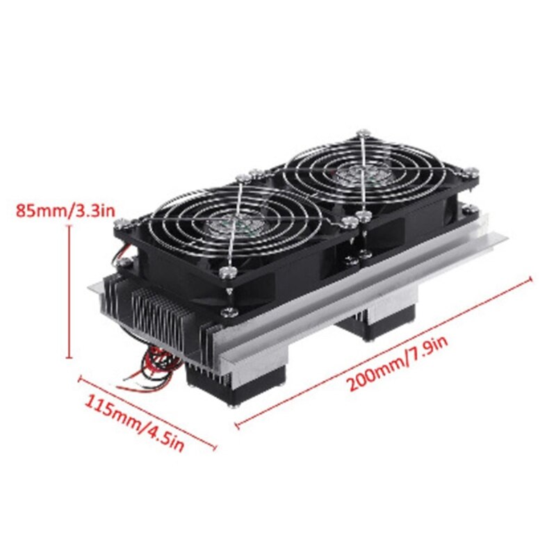 Kit de sistema de refrigeración termoeléctrico Peltier, 200X115X8,5 Mm, 120W, Semiconductor, doble ventilador, venta al por menor, 1 unidad