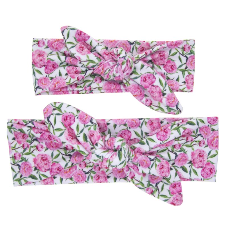 Blumen-haarreif für murmeln und Art, murmeln-tochter-haarreif-einstellen, haarreif mit knoten, hasenohren-haaraccessoires, kmha 03: Kmha 03- pfingstrosen