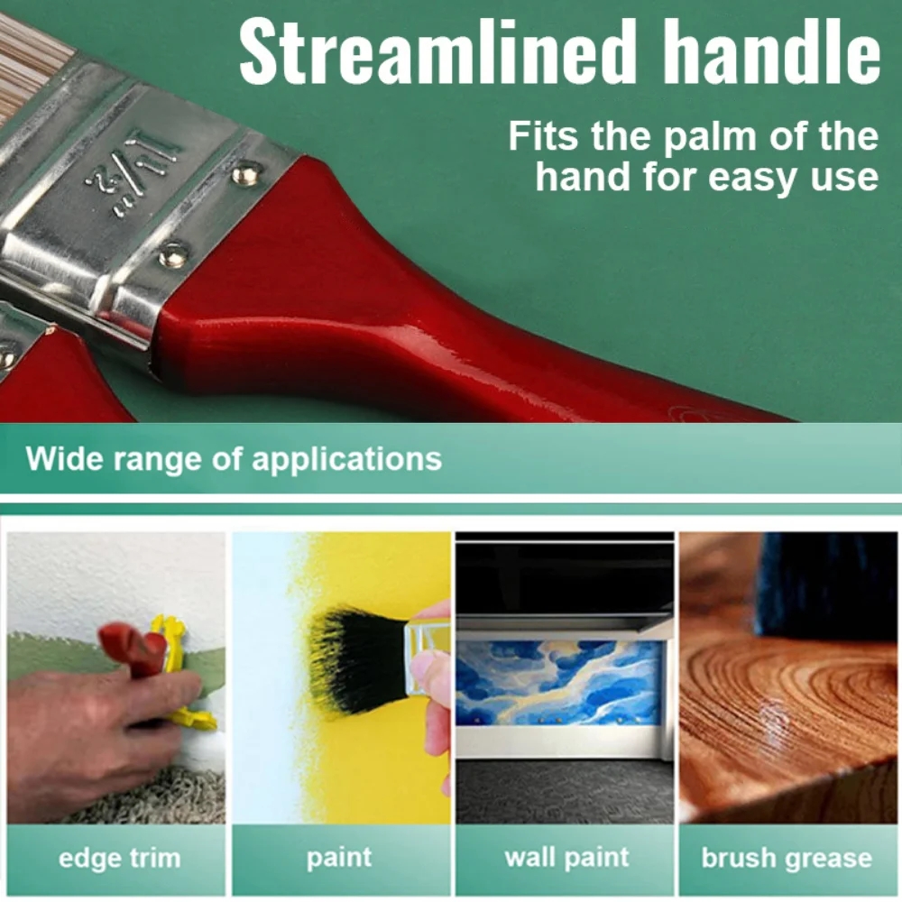 1/2Pcs Red Edger Paint Brush Clean Cut Profesional Edger Paint Brush for Home Room Wall Office Ceiling Corner Color Separator