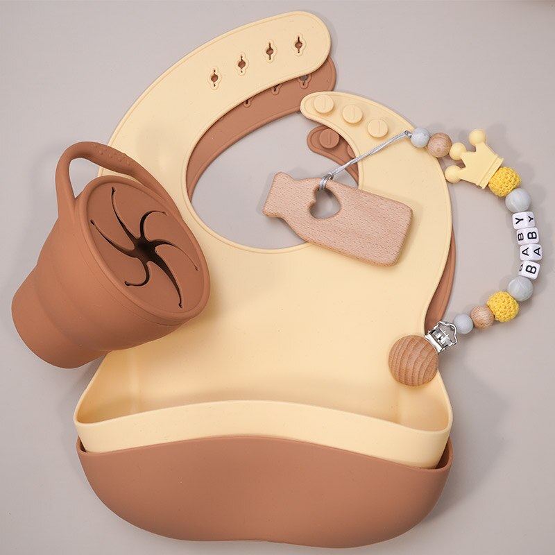 Taza de aperitivos para bebés, caja de almacenamiento de alimentos portátil para niños pequeños, contenedor de aperitivos de silicona sin BPA con tapa, colores sólidos