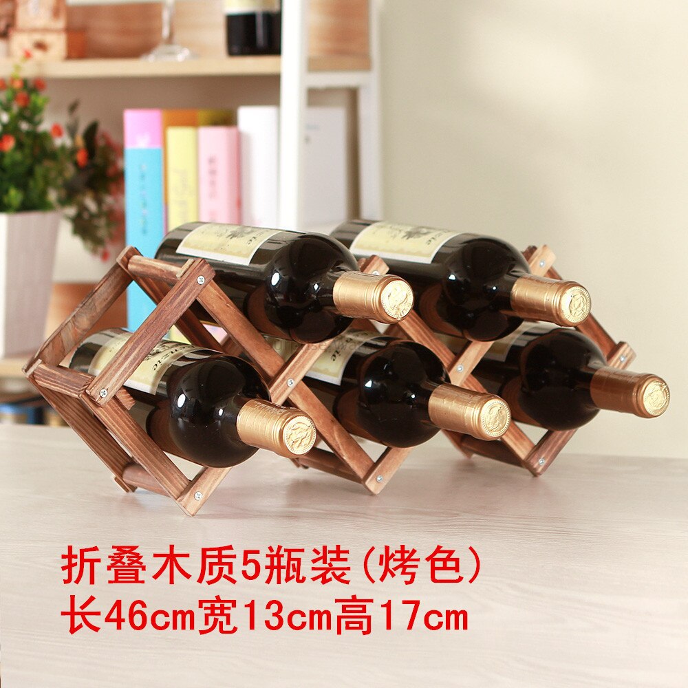 Foldable Wood Wine Rack Wine Rack 3/6/10 Bottle Dotomy Home Folding Wine Rack Organizer Red Wine Holders: color5