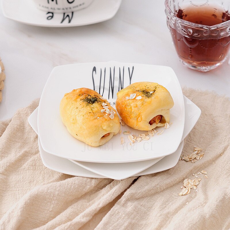 Talerze piatti ceramica assiette tallerken simpel pasta bogstav fad par disk tallerken firkantet dessert tallerken