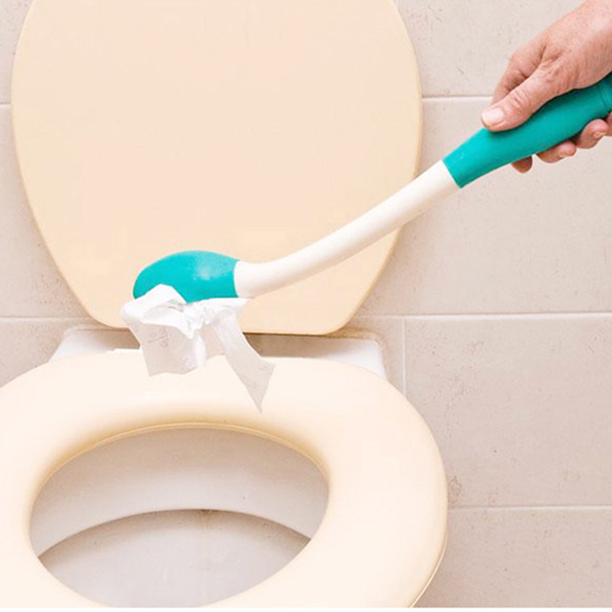 Long Handle Reach Comfort Bottom Wiper Self Wipe Assist Holder Toilet Paper Tissue Grip Self Wipe Aid Motion Assistance