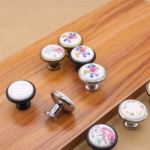 10 stks 32mm Kleurrijke Keramische ronde Kast Knoppen Deur Handgrepen Kast Lade Kast Meubels Handvat Knoppen