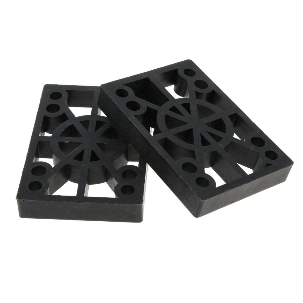 2 Pcs Skateboard Riser Pads Longboard Rise Pads, Soft Longboard Shockpads, 12mm, Black