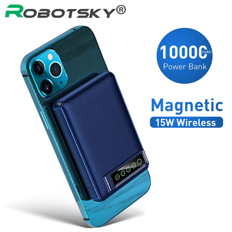 15W Mini magnetisch Energie Bank Für iPhone12 10000mAh magnetisch kabellos Handy, Mobiltelefon Energie Bank Tragbare Mini Tasche Externe Batterie