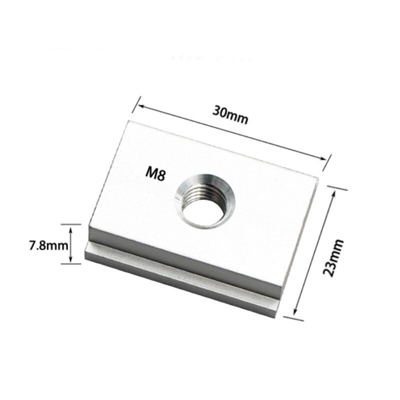 Houtbewerking T Blok M6 Moer Handvat Draai Noten Zelfsluitende T Schroef Slider T-Track Glijdende Veer Board borgring Ringen: M8 Slider