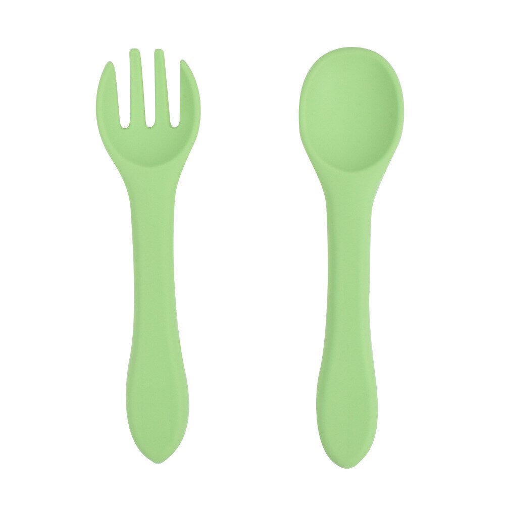 Cuchara de silicona para bebé, tenedor de silicona de grado alimenticio, vajilla de alimentación para niños de 0 a 3 años: Y3