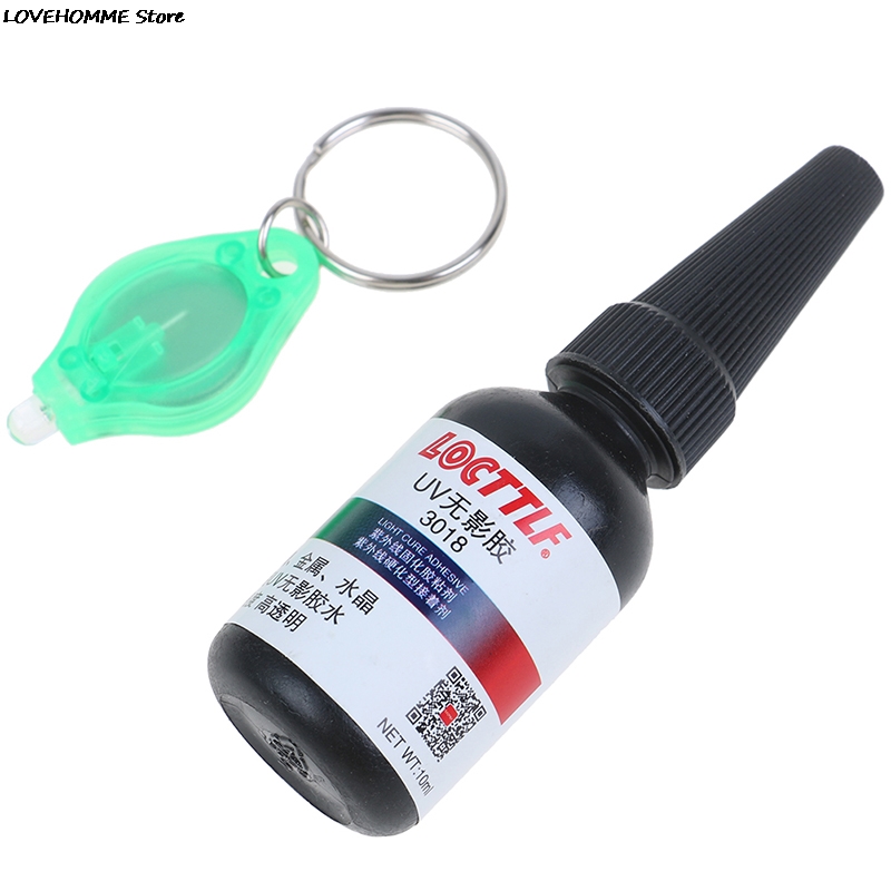 Pegamento de Metal acrílico UV 10g, pegamento de resina dura tipo ultravioleta, adhesivo transparente de solidificación con linterna UV, 1 unidad, 5 segundos de fijación