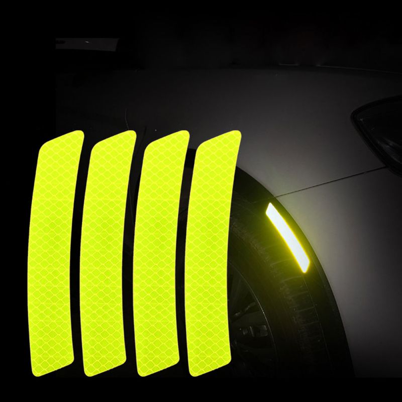 Auto Car Wheel Reflective Safety Warning Strip Tape Car Bumper Reflective Strips Secure Reflector Stickers: A