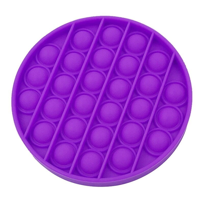 Push Pop Bubble Fidget Toy Push Pop Antistress Toys Round Fidget Sensory Juguete Silicone Stress Reliever Playing Board: Round Board-Purple