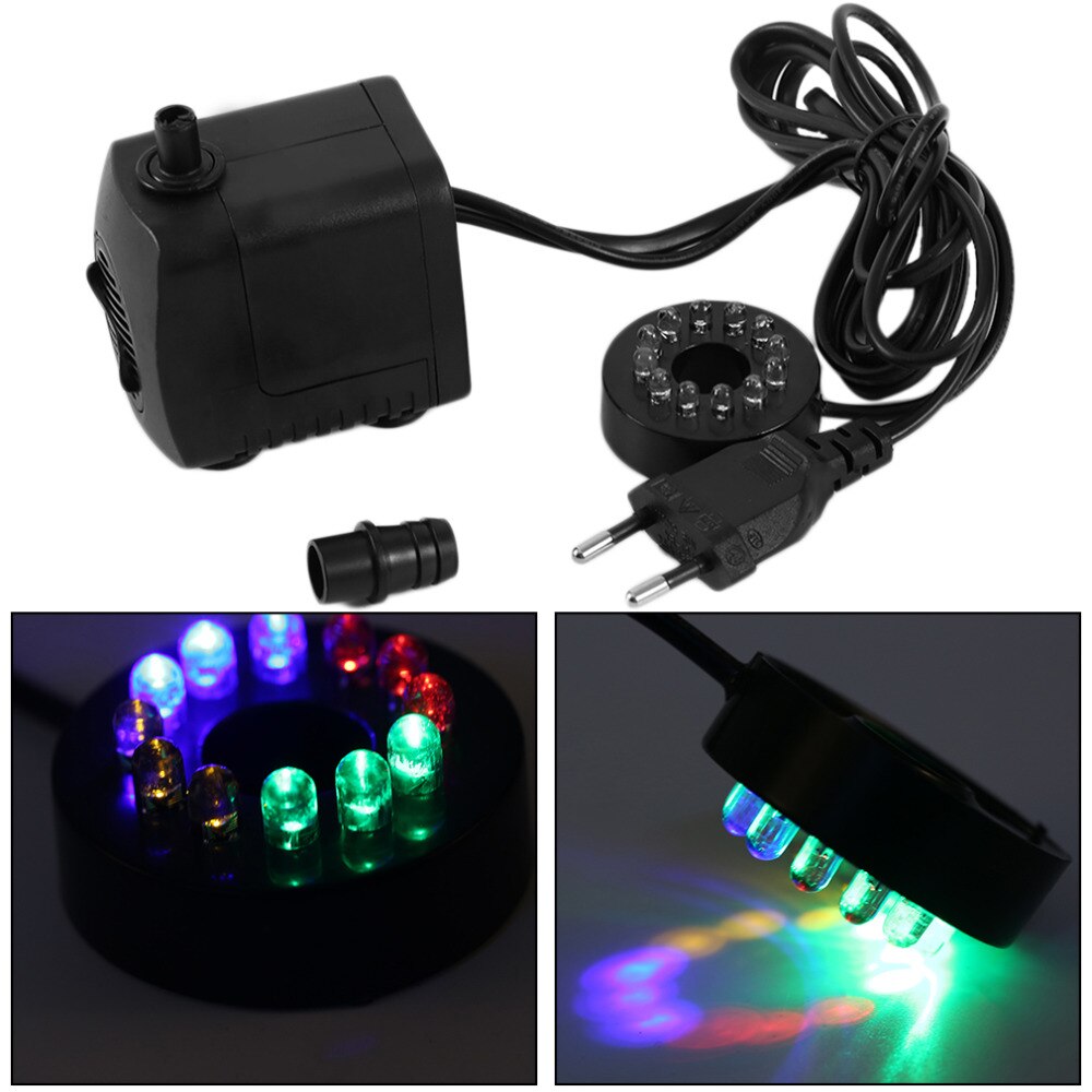 15W AC 220-240V 12 LED Submersible Water Pump For Aquarium Fountain Fish Tank Pond Decoration Led Light Water Pump EU/AU Plug