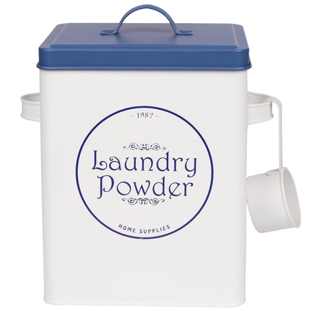 Laundry Powder Detergent Container Tin Box, 9 x 6 x 7 Inches, Storage up to 11lb/ 5kg