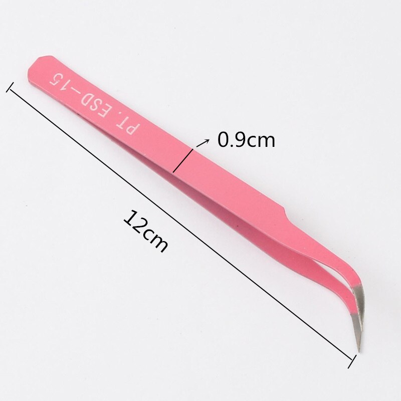Herramientas de costura pinzas para doblar recto de excelente , herramientas y accesorios de coser cruzados antiestáticos de acero inoxidable, bricolaje: Pink Bend 15