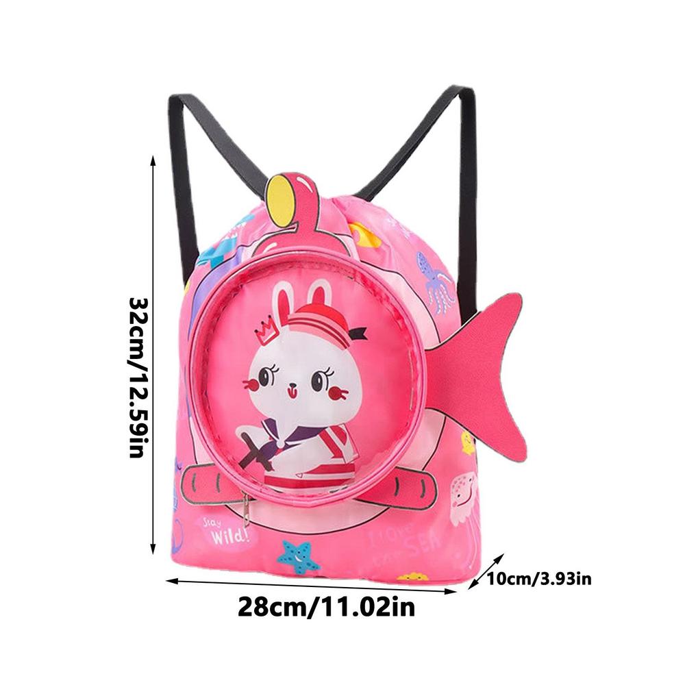 Bolsa de natación para niños, mochila de playa con animales bonitos para niños, bolsa de natación para niñas, playa, piscina, natación, mochila húmeda y seca para exteriores: Azul