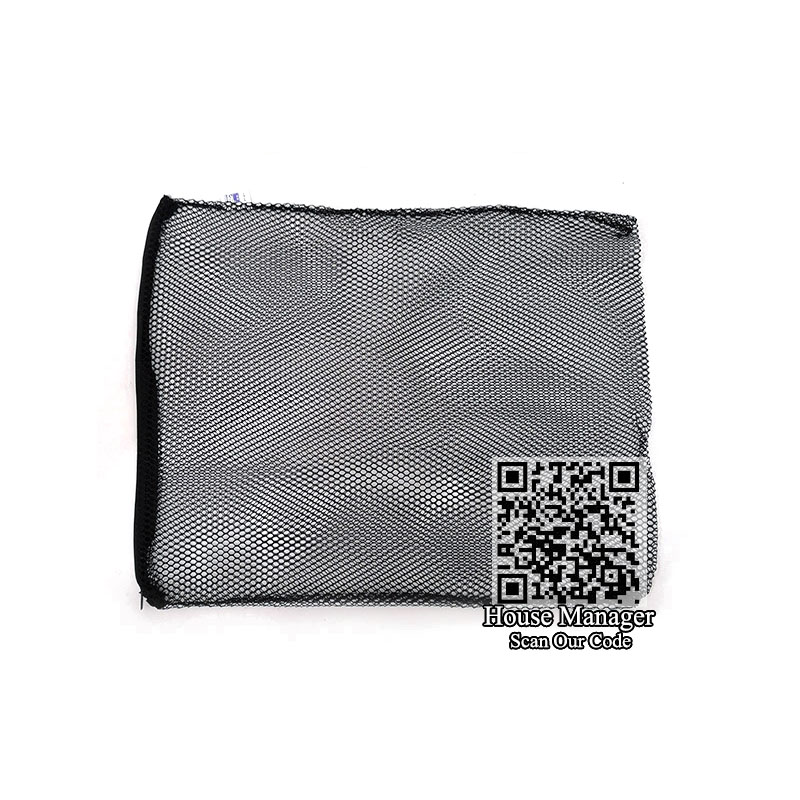 Black Aquarium Isolation Mesh Bag with Zipper to stock Filter Medium Activated Carbon Charcoal Biological Balls Filter media bag: Black L 34x43cm