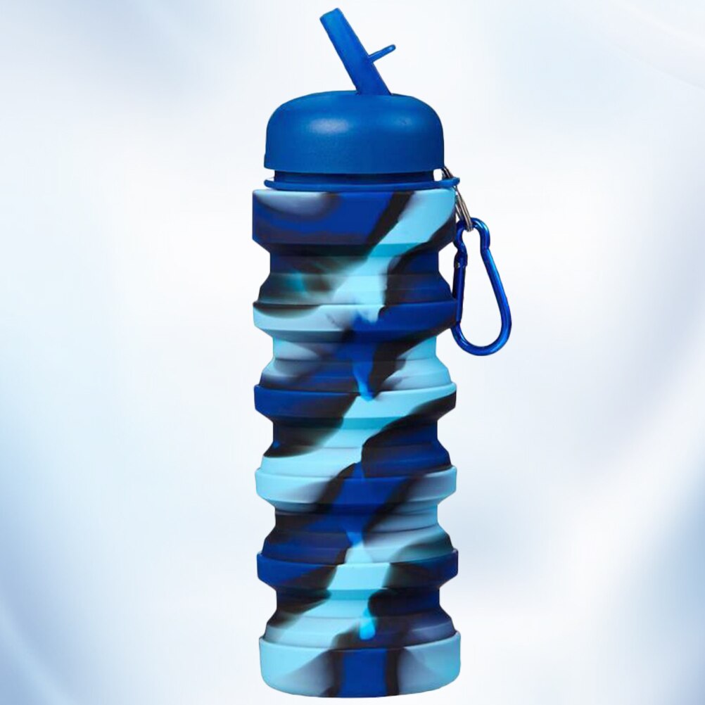 500ml foldbar vandflaske silikone drikkeflaske fleksibel vandbæger bærbar flaske dreng camouflage flaske