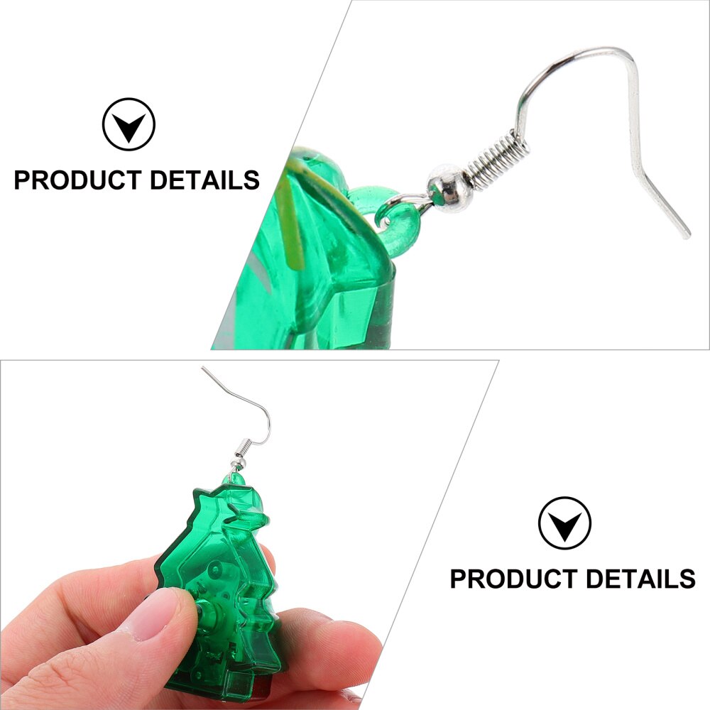 4 Pairs of Christmas Earring Decor LED Earrings Cartoon Earrings Light Up Earring Earrings for Girl Lady Women Xmas