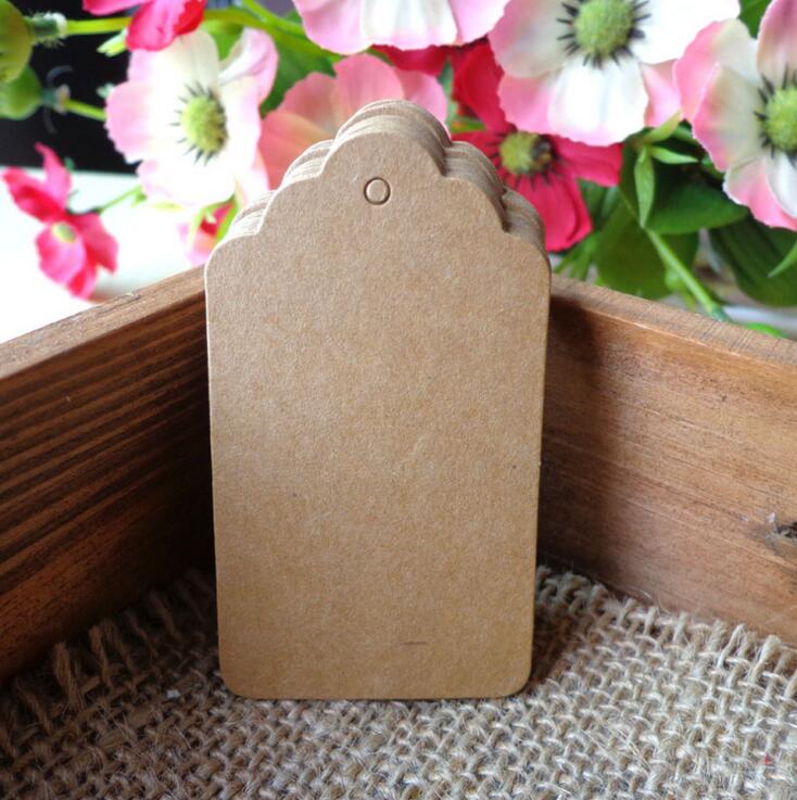 Bruin Kraftpapier Bruiloft Tags Bagage Diy Blank Prijs Hang Tag 100Pcs