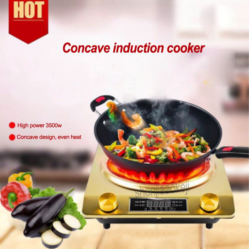 Home induction cooker Waterproof high power Concave type magnetic Hotpot cooker intelligent Electric mini pot stove 220v 1pc