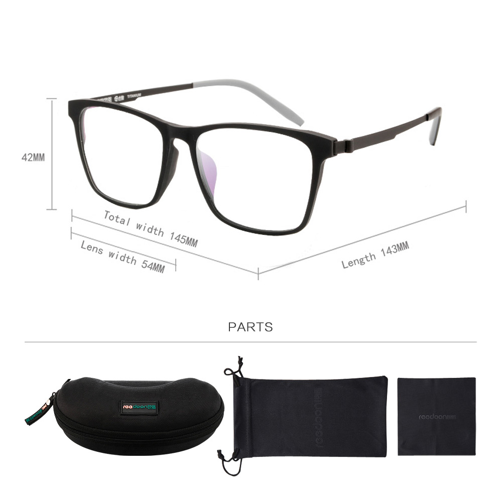 Reedoon Optical Eye Glasses Frame Ultralight Square Prescription Eyeglasses Plastic Titanium TR90 Frame Clear Lens For Men Women
