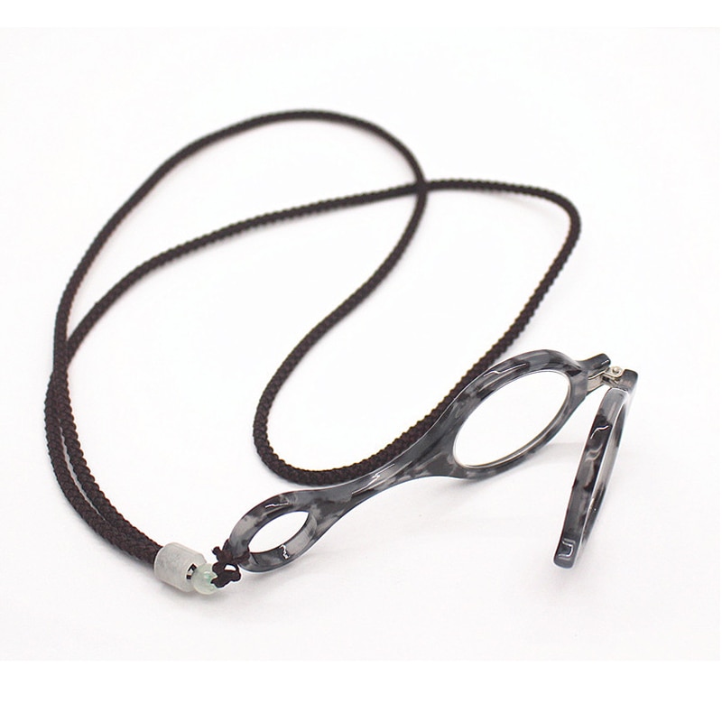 Zilead – lunettes de lecture rétro pour femmes, pendentif pliable, Portable, collier rond, presbytie, hypermétropie