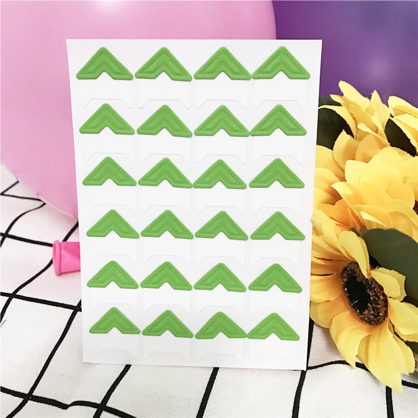 120 stks/partij (5 vellen) DIY Snoep kleuren Vintage Hoek kraftpapier Stickers voor Fotoalbums Frame Decoratie Scrapbooking: green