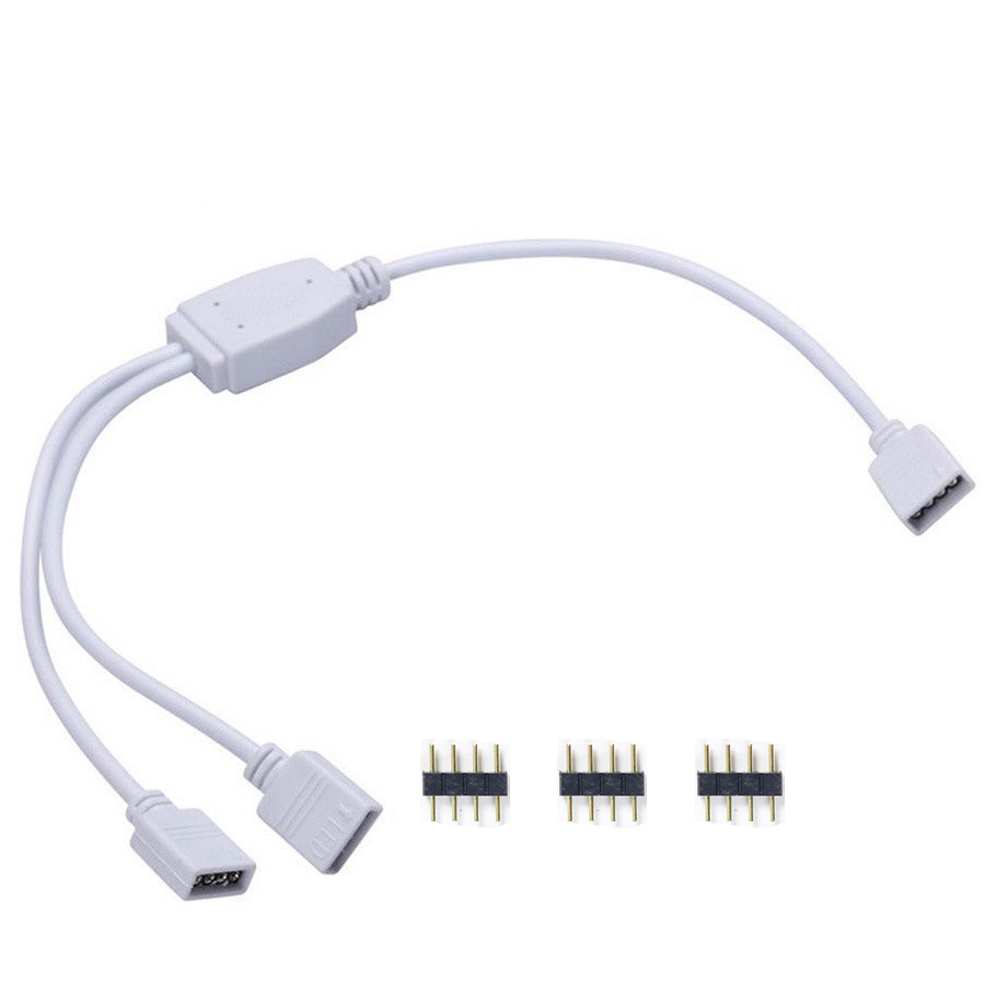 Connecteur de bande LED RGB à 4 broches, 1 à 1, 2, 3, 4, 5, câble séparateur d'alimentation, aiguille à 4 broches, fil de connecteur femelle pour bande lumineuse LED RGB: GRIS