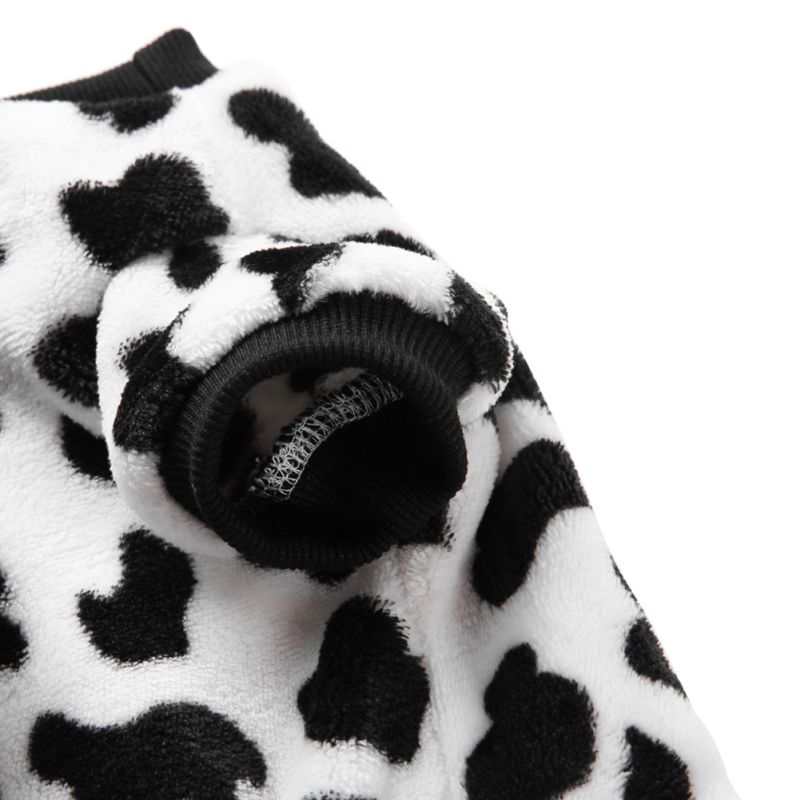 Sällskapsdjur kläder kostym kamouflage ko mönster valp hund kläder sällskapsdjur varm pyjamas vinter fyra fot fleecepet kläder
