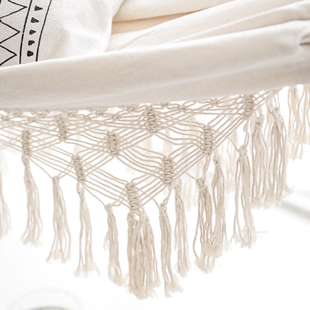 Grote 2-persoons hangmat Boho-stijl Braziliaanse macrame omzoomd Deluxe dubbele hangmat Netto schommelstoel Indoor hangende schommel levering