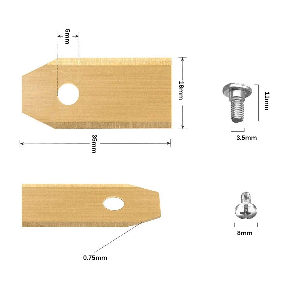 35*18*0.75Mm Gazon Robot Blade Silver Gold Gazon Mover Vervanging Mes Voor Gardena Husqvarna Automower Yardforce tuingereedschap