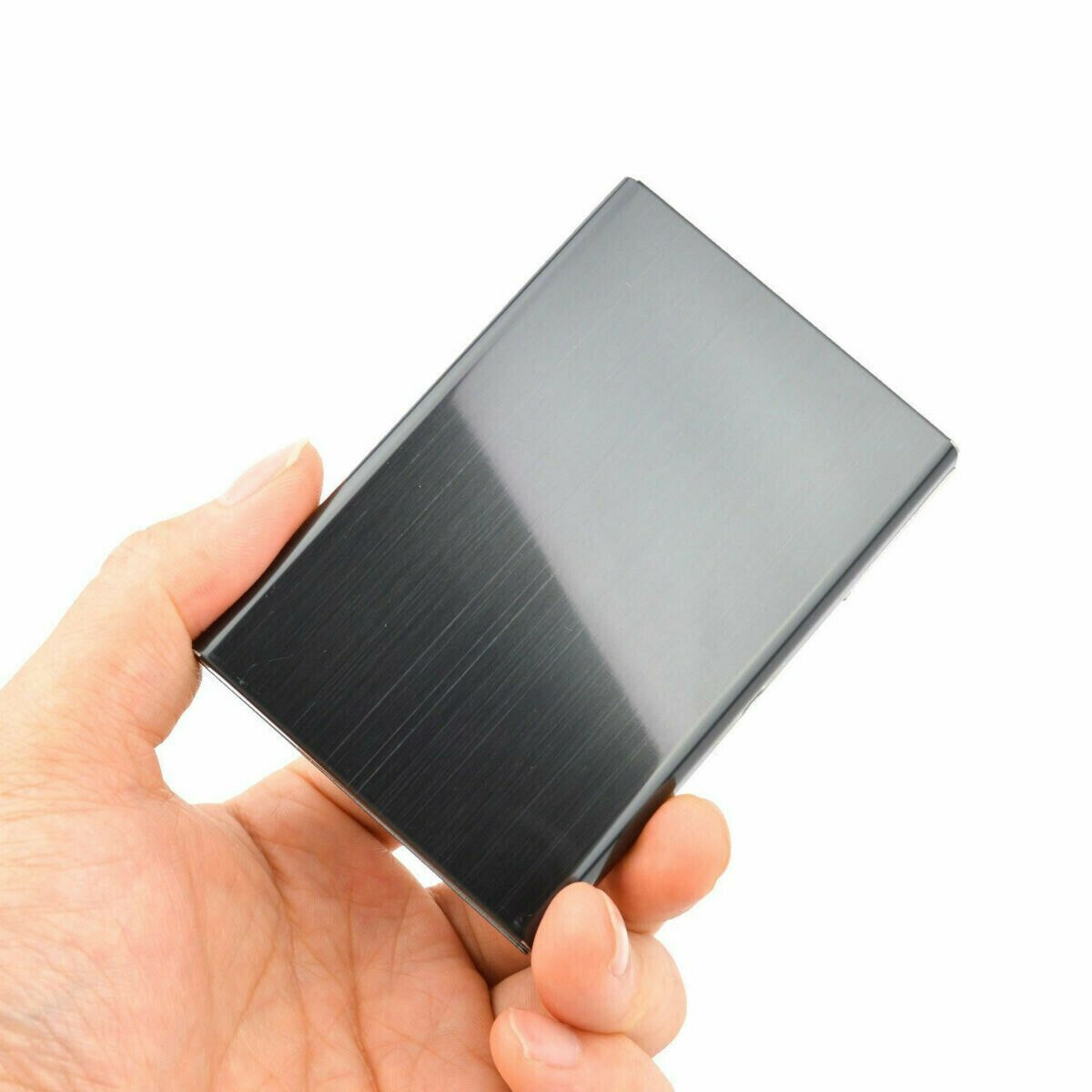 Kvinder mænd anti-scan rustfrit stål etui slim blokerende tegnebog id kreditkortholder