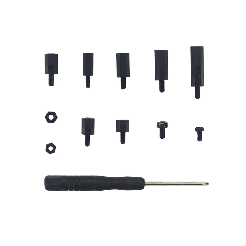 210 pièces framboise Pi Nylon Kit de vis noir plastique vis écrous costume M2.5 M3 pour framboise Pi 4 boîtier accessoires avec tournevis
